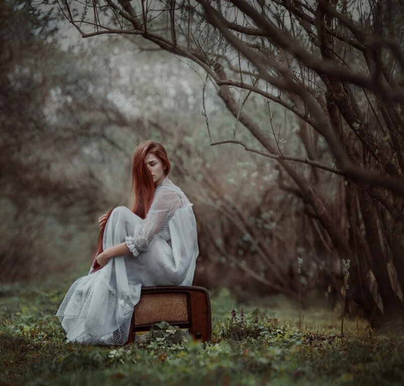 Woman with Red Hair — White, Melancholic, Autumn