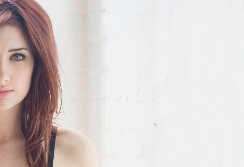 Woman with Red Hair — White, Neutral, Photograph, White Wall