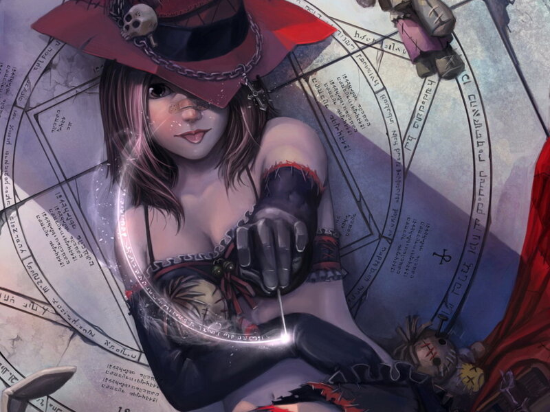 Woman with Red Hat — Dramatic, Digital Art