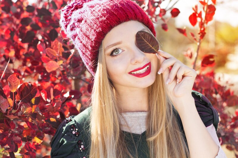 Woman with Red Hat — Playful