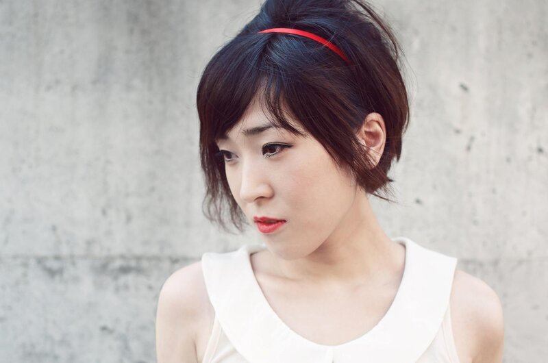 woman with red headband
