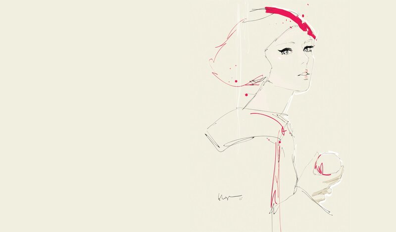 woman with red headband sketch