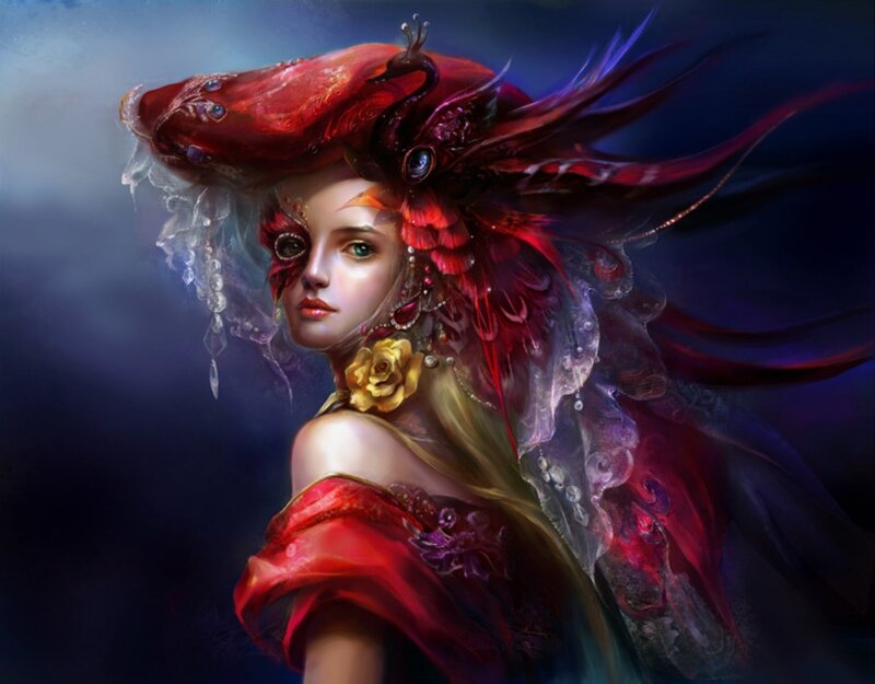 Woman with Red Headdress