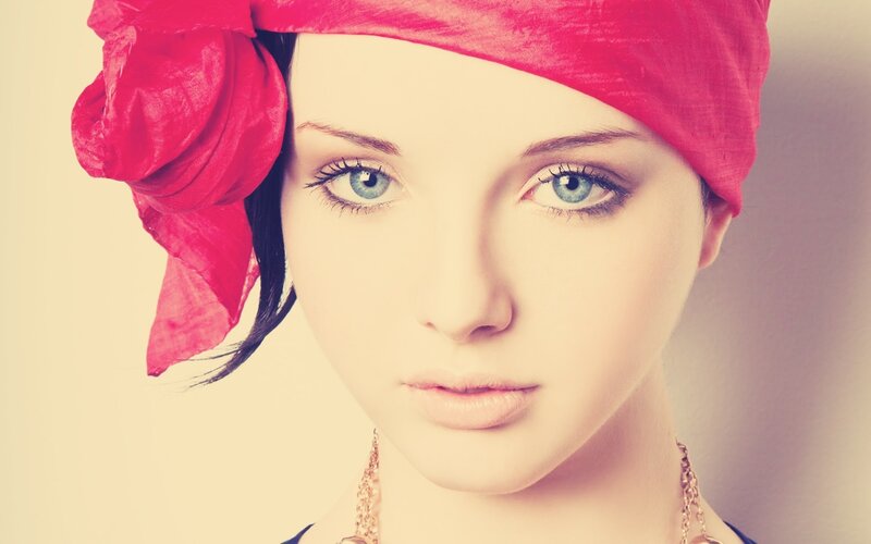 Woman with Red Headwrap — Calm