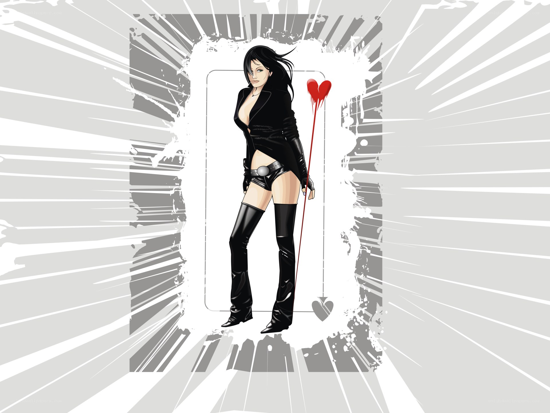 woman with red heart weapon