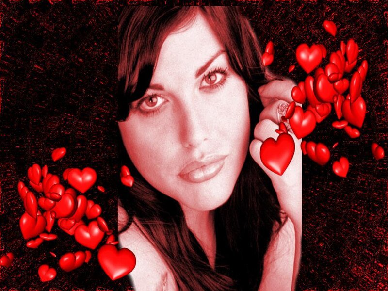 Woman with Red Hearts — Romantic