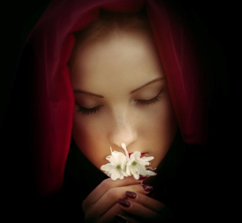 Woman with Red Hood — Serene