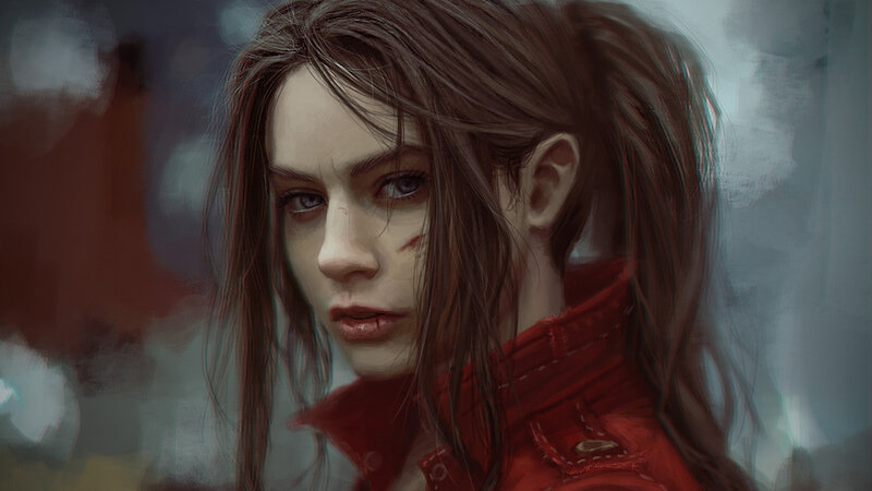 Woman with Red Jacket — Dramatic