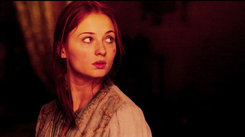 woman with red lighting