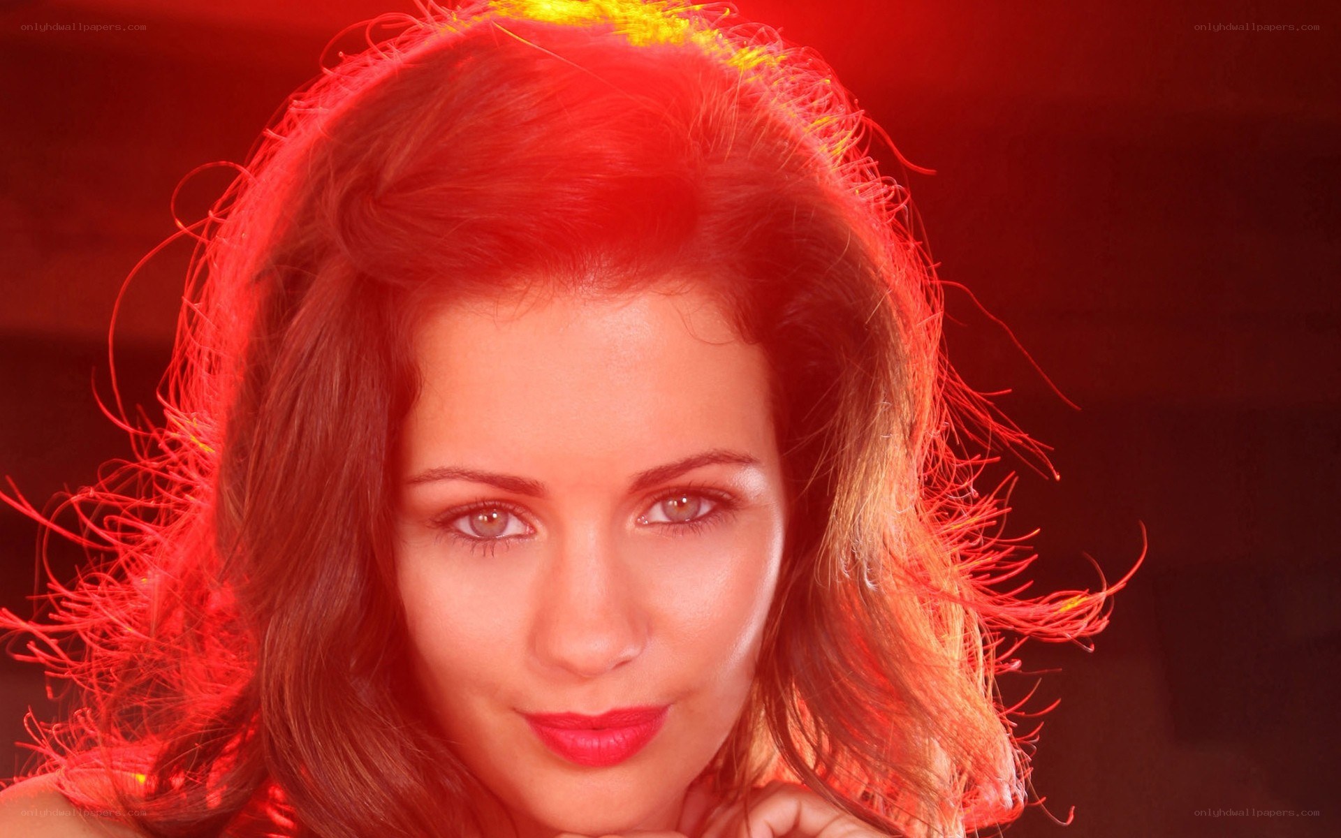 woman with red lighting