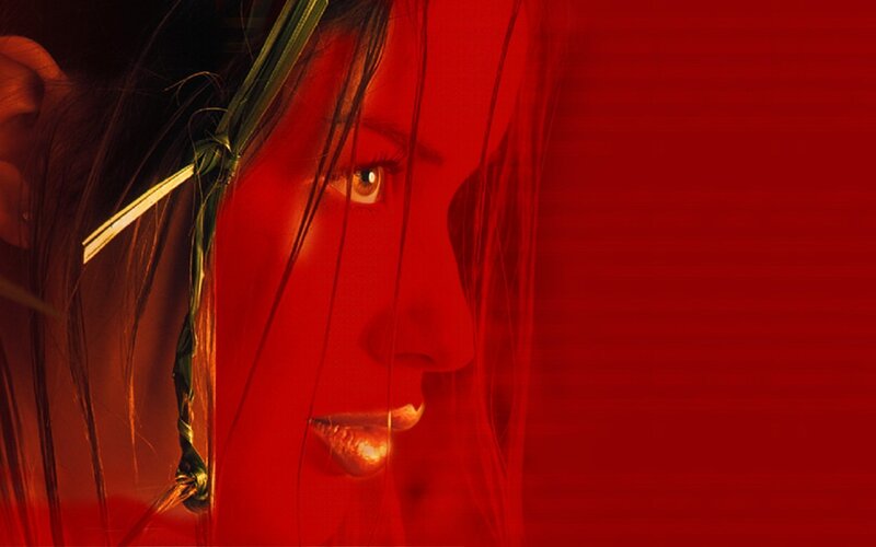 Woman with Red Lighting — Dramatic, Photograph, Hair