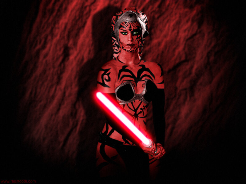 Woman with Red Lightsaber — Dramatic