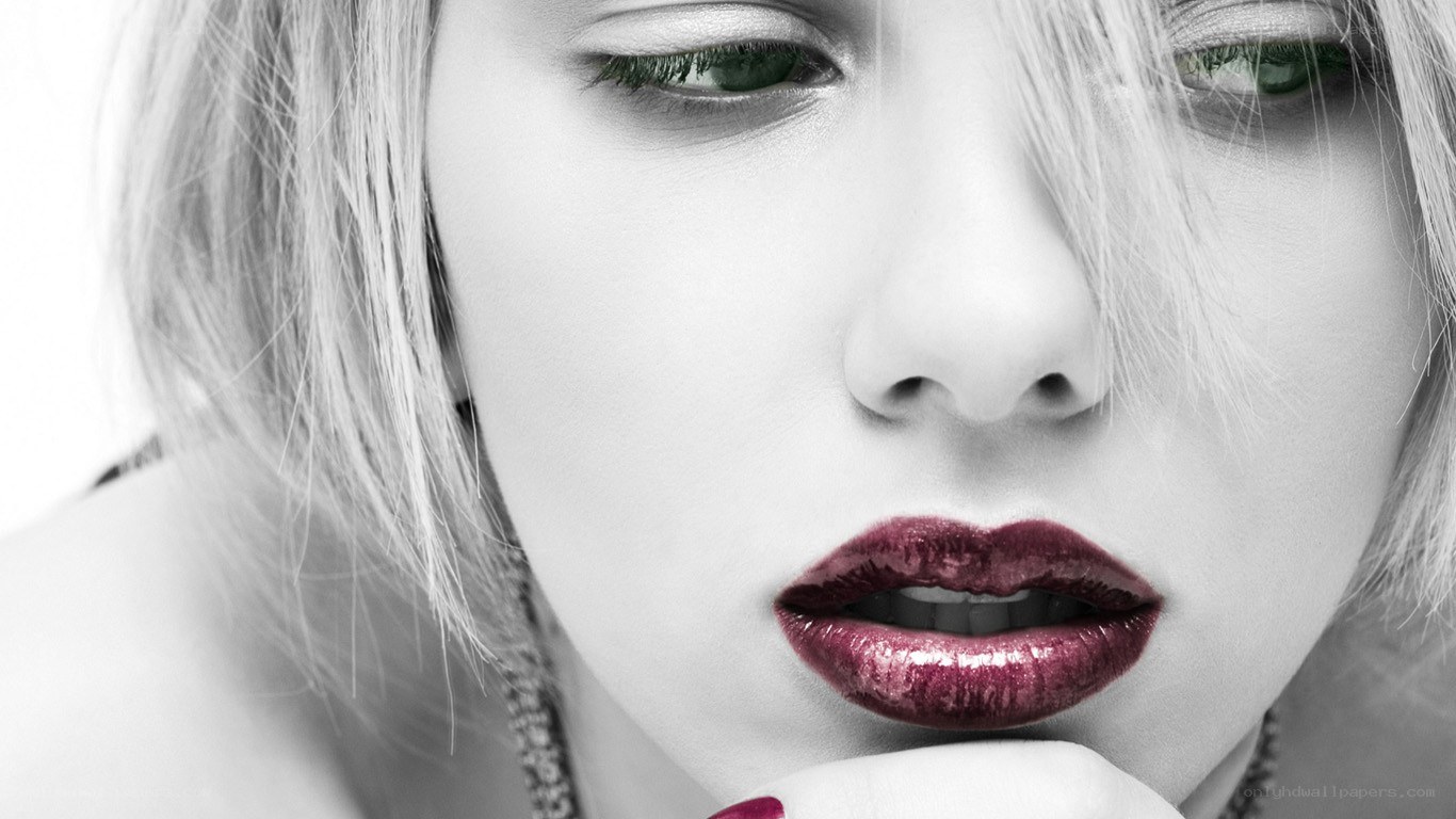 woman with red lips