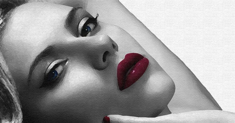 woman with red lips