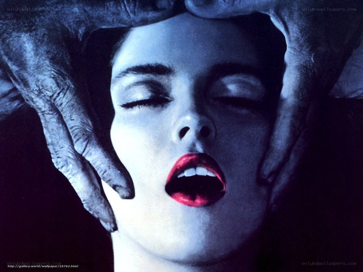 woman with red lips and hands