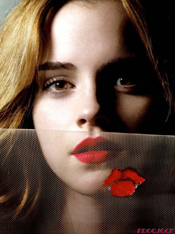 woman with red lips and veil