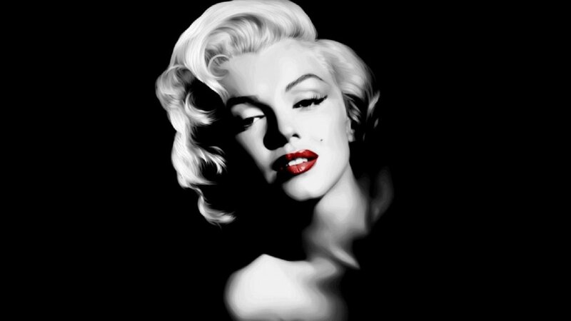 Woman with Red Lips — Black, Dramatic, Illustration
