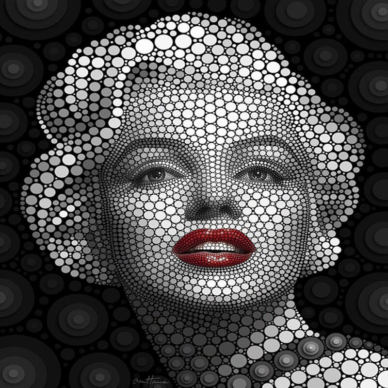 Woman with Red Lips — Black, Stylized