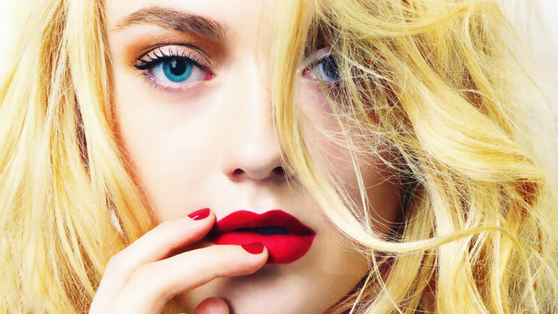 Woman with Red Lips — Blonde