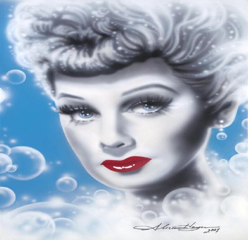 Woman with Red Lips — Blue, Dreamy