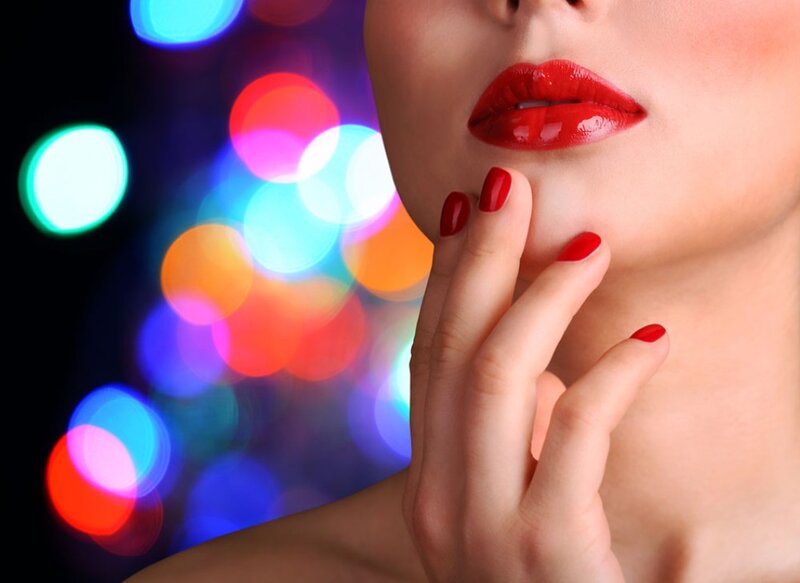 Woman with Red Lips — Dramatic, Night