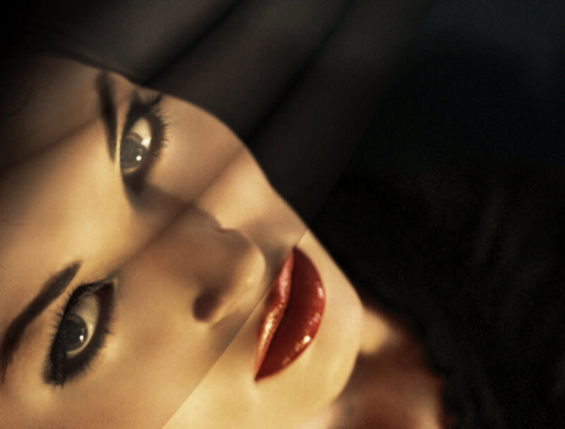 Woman with Red Lips — Dramatic, Photograph, Eyes