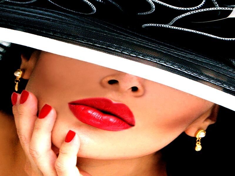 Woman with Red Lips — Dramatic