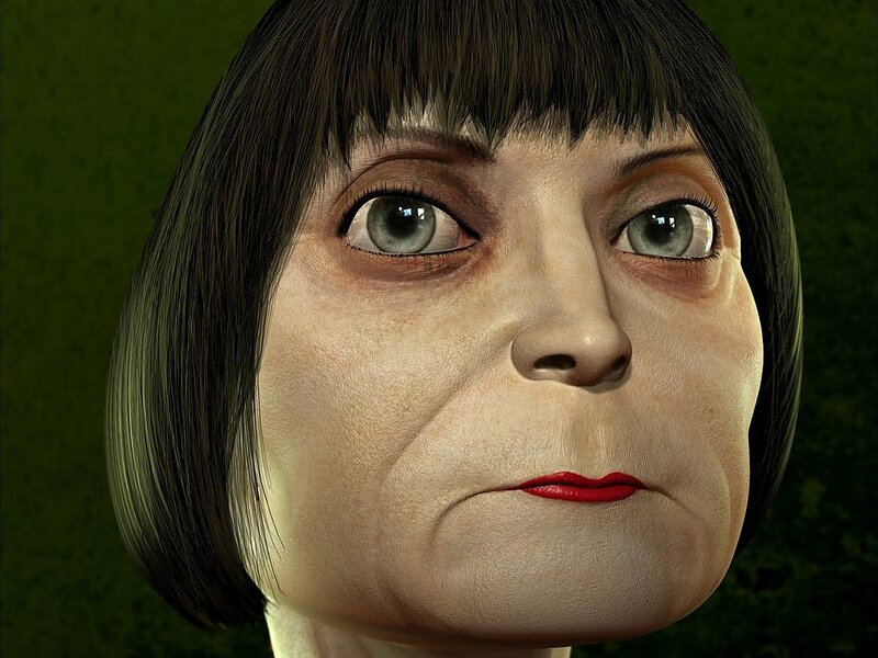 Woman with Red Lips — Green