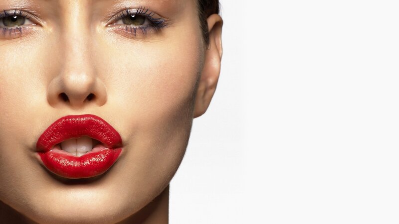 Woman with Red Lips — Neutral, Photograph