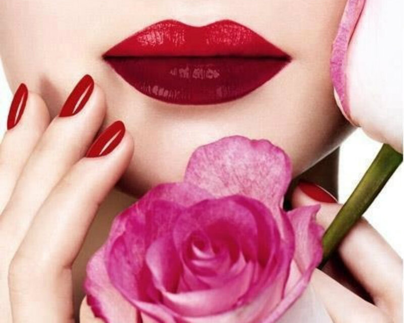 Woman with Red Lips — Sensual, Photograph