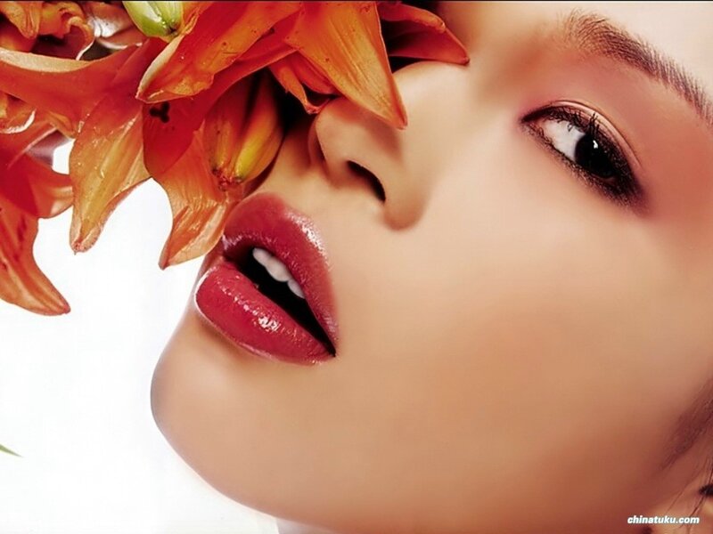 Woman with Red Lips — Sensual