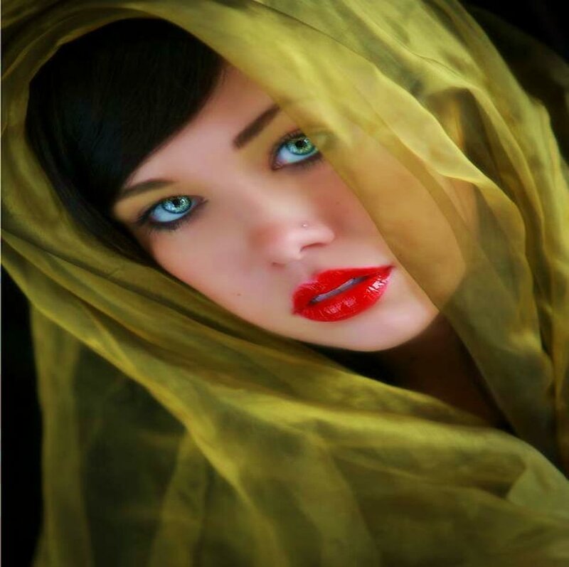 Woman with Red Lips — Yellow