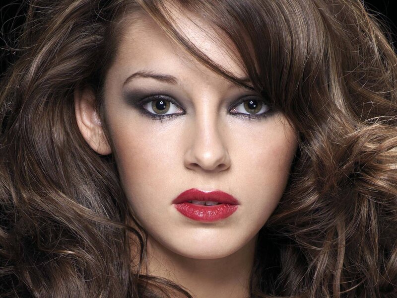 woman with red lipstick