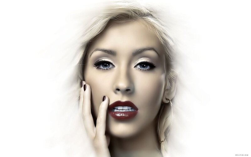woman with red lipstick