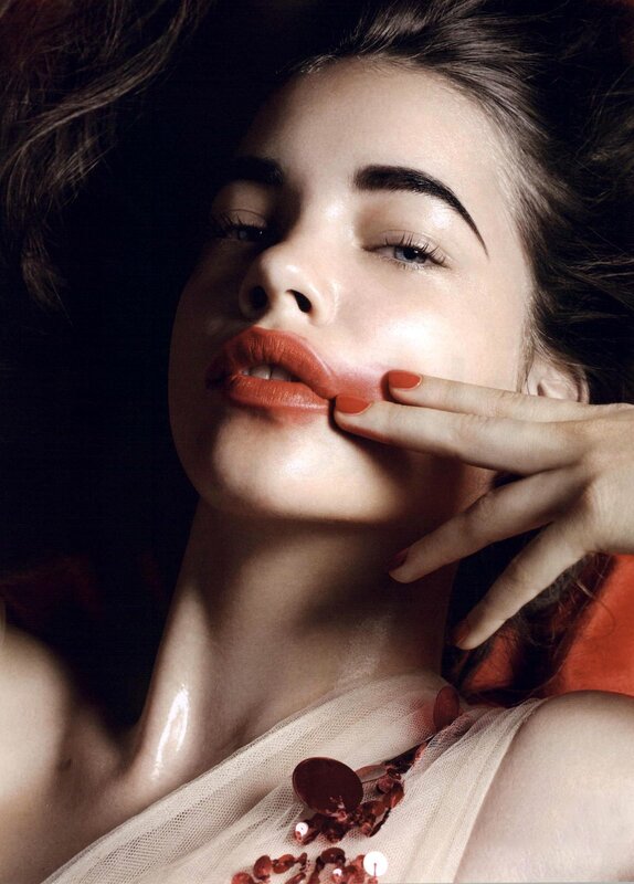 woman with red lipstick
