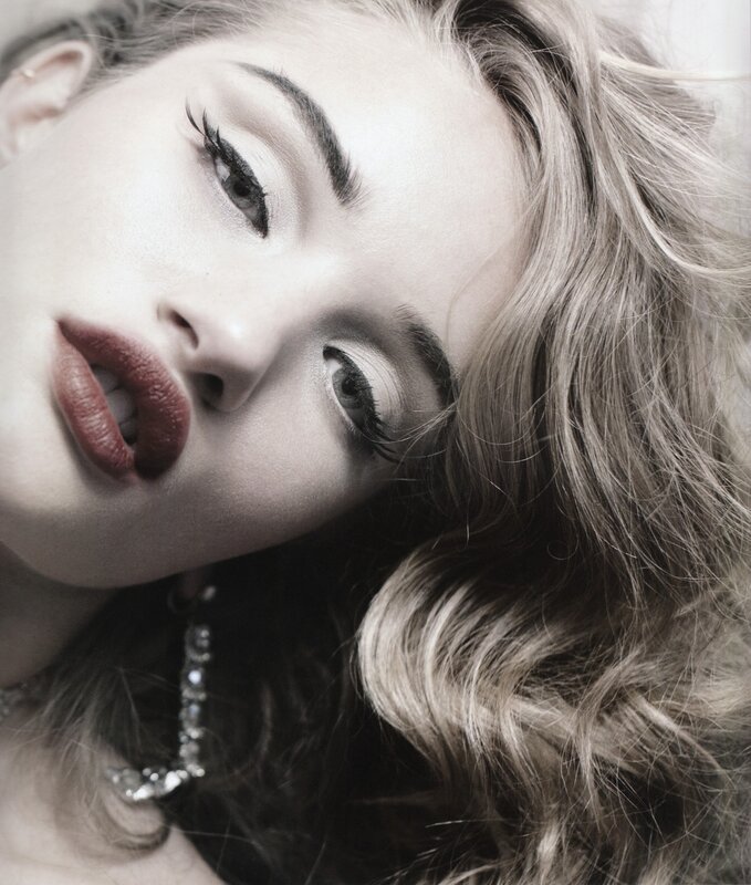 woman with red lipstick