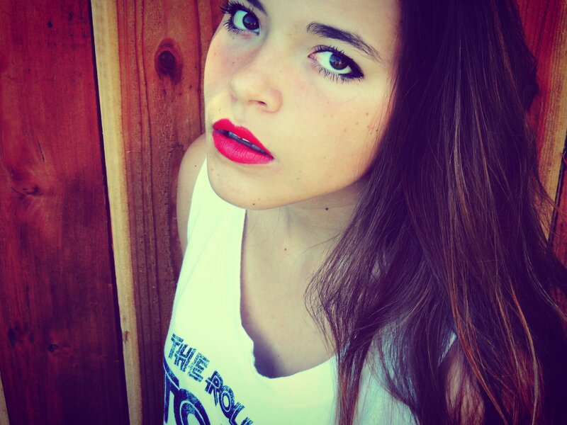 woman with red lipstick