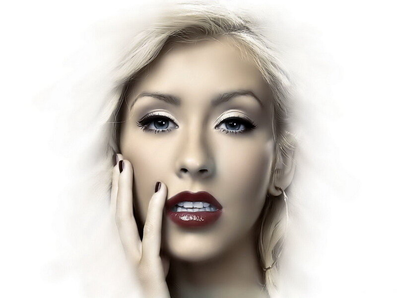 woman with red lipstick