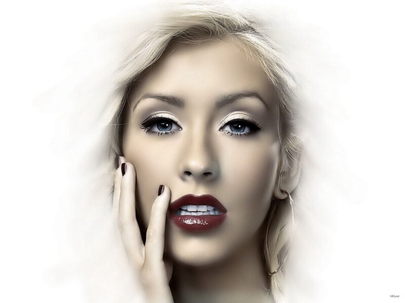 woman with red lipstick