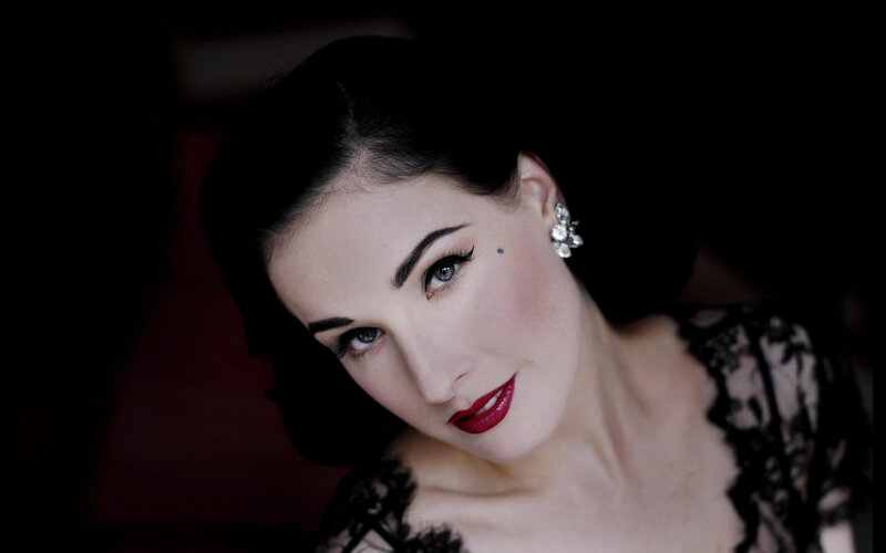 Woman with Red Lipstick — Black, Dramatic, Photograph, Earring