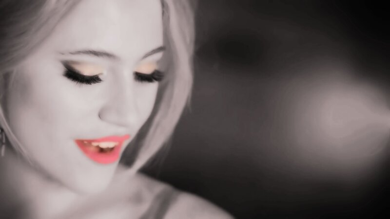 Woman with Red Lipstick — Black, Dramatic, Photograph, Makeup