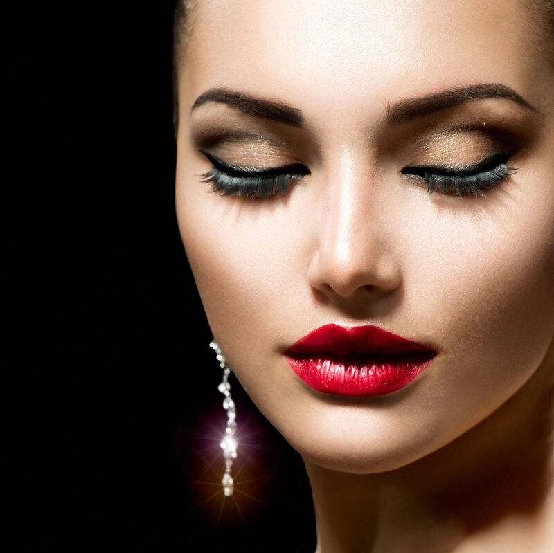 Woman with Red Lipstick — Black, Dramatic, Photograph, Red Lips