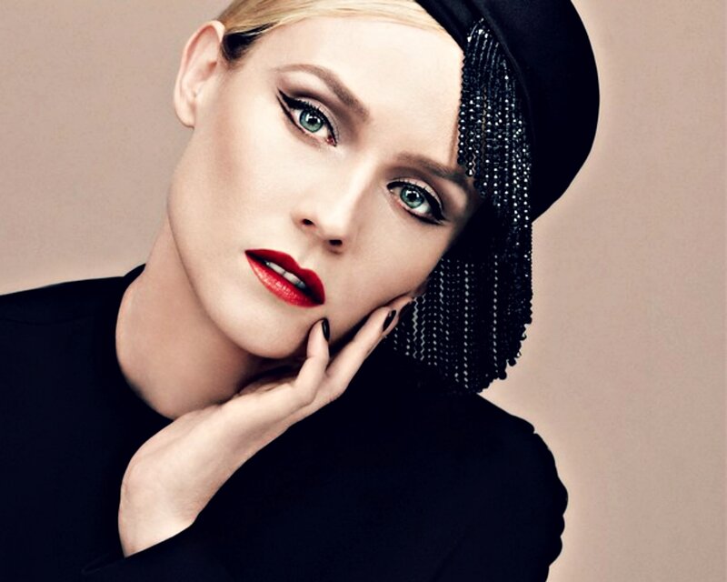 Woman with Red Lipstick — Black, Dramatic, Photograph, Red Lipstick, Black Hat