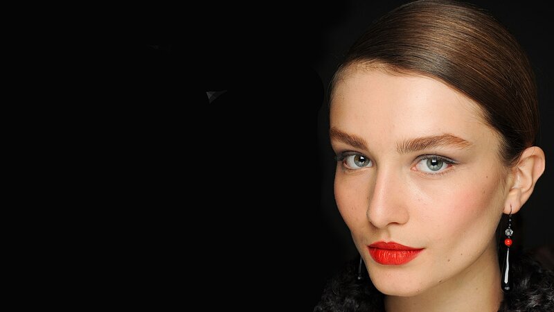 Woman with Red Lipstick — Black, Dramatic, Photograph, Red Lipstick