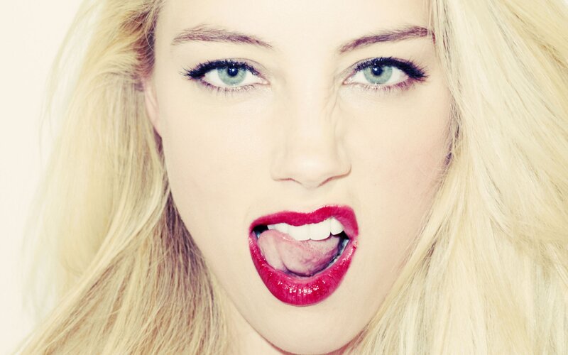 Woman with Red Lipstick — Blonde, Provocative