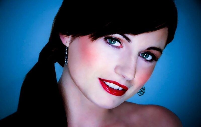 Woman with Red Lipstick — Blue, Dramatic