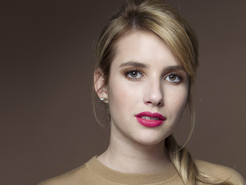 Woman with Red Lipstick — Brown, Neutral, Photograph, Earring