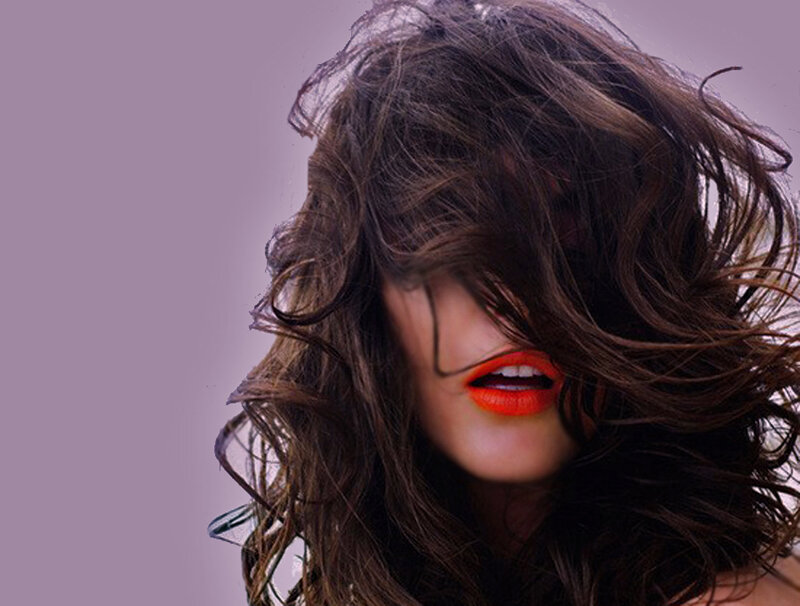 Woman with Red Lipstick — Brown