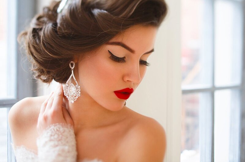 Woman with Red Lipstick — Dramatic, Afternoon, Photograph