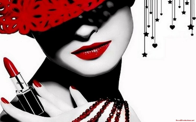 Woman with Red Lipstick — Dramatic, Digital Art